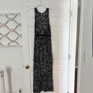 LOFT Black and White Maxi Dress